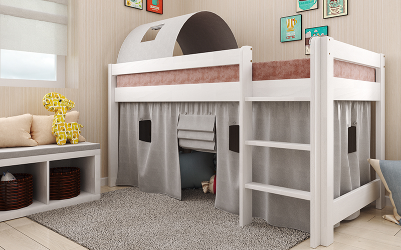 Кровать Адель со шторкой 90х190 см. Arbor Drev - Фото