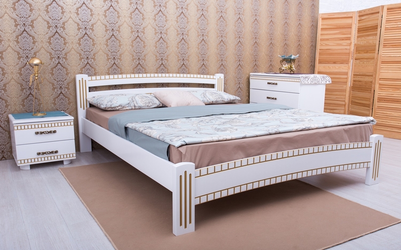 Кровать Милана Люкс с фрезеровкой 140х190 см. Олимп  - Фото