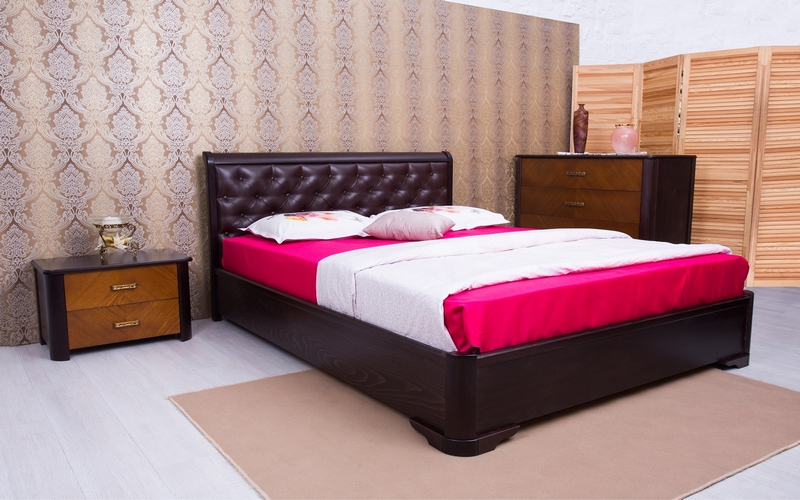 Ліжко Мілена М'яка спинка ромби 180х200 см. Олімп  - Фото