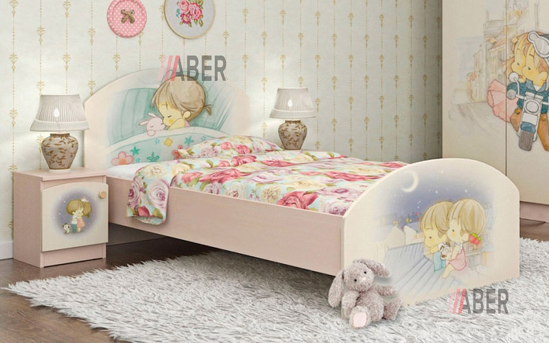 Ліжко Хлопчик+Дівчинка з шухлядами 90х190 см. Вальтер - Фото