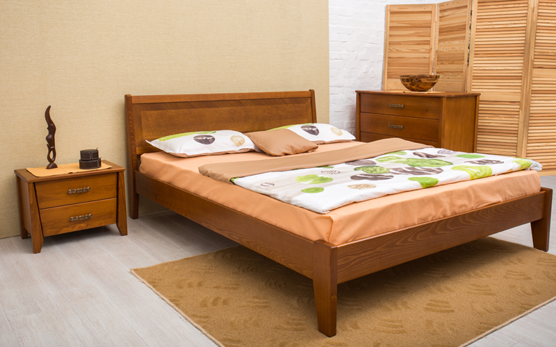 Ліжко Сіті без узніжжя з інтарсією 120х190 см. Олімп  - Фото