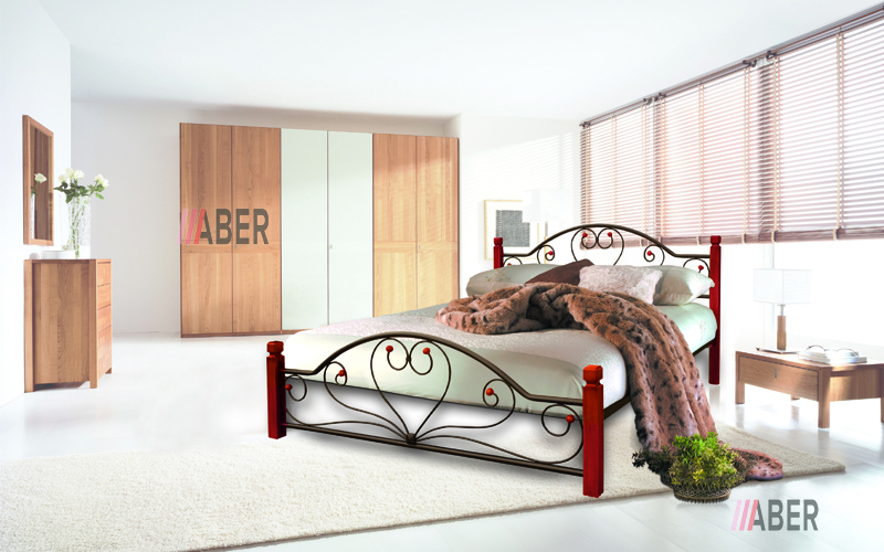 Ліжко Джоконда на дерев'яних ногах 140x200 cм. Meтaл-Дизaйн - Фото