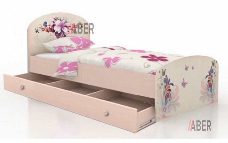 Ліжко Метелики з шухлядами 120х190 см. Вальтер - Фото